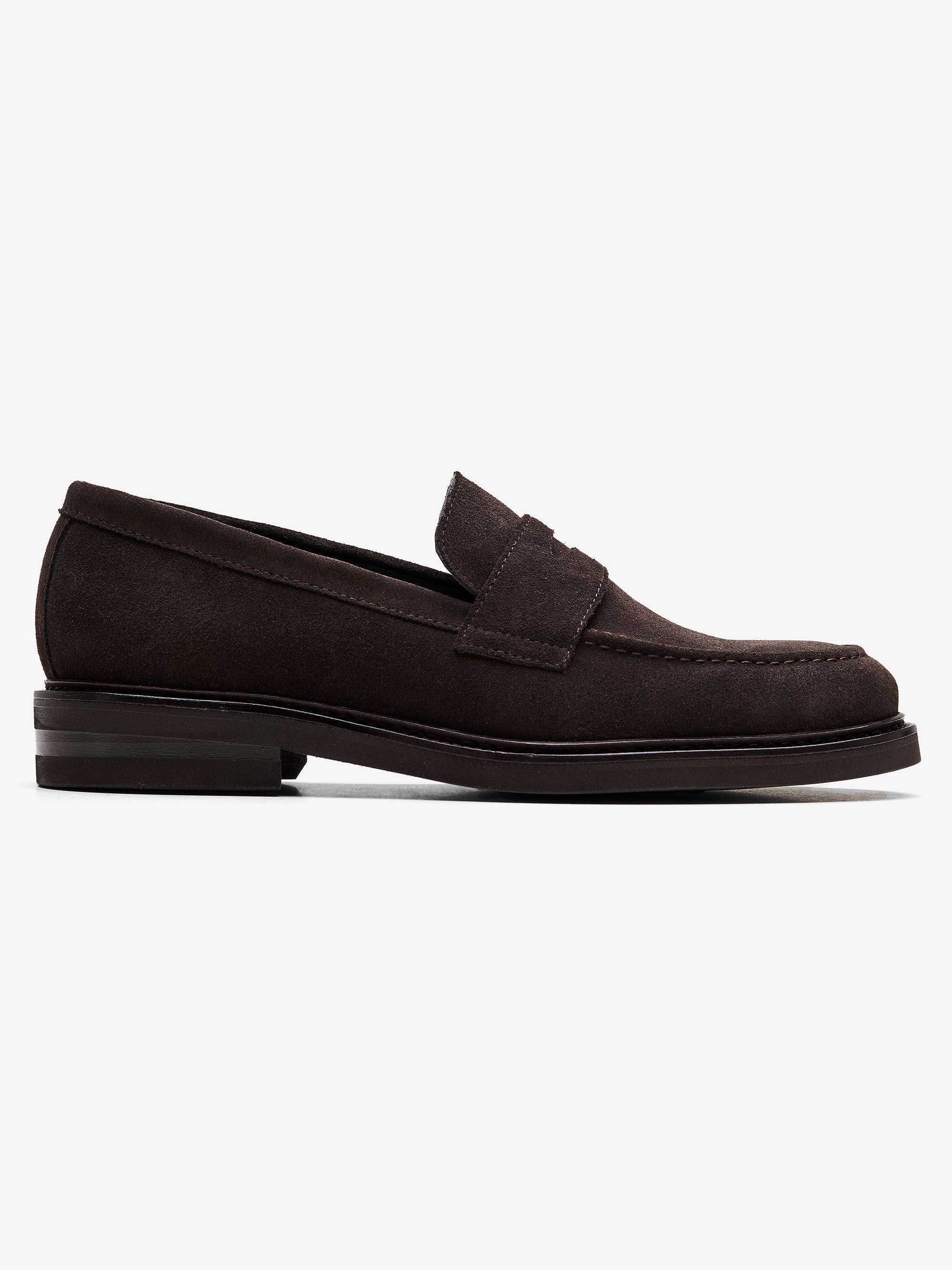 Black suede penny loafers online