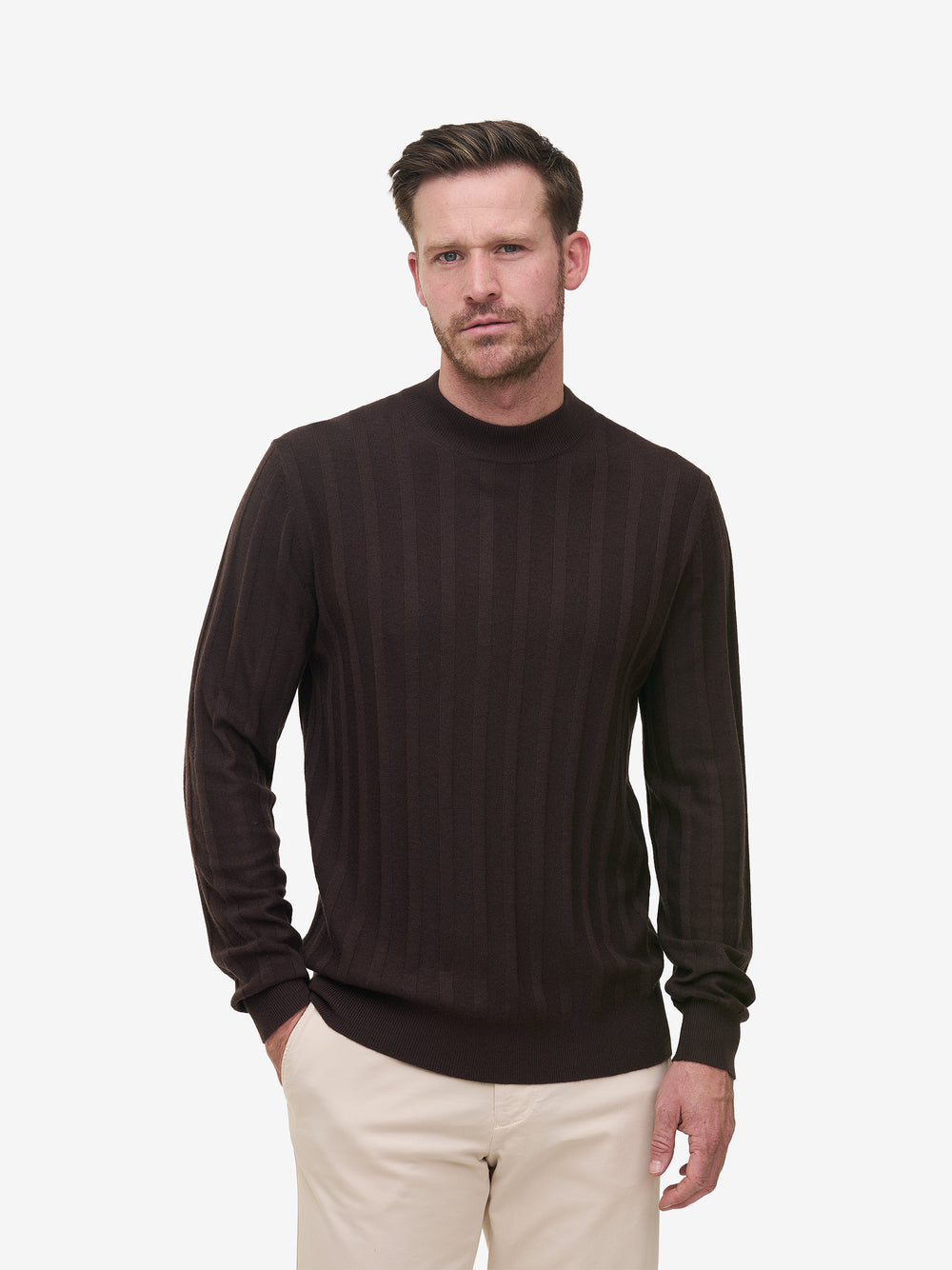 Oliver Rib Merino Modal Blend KW01026-DBR