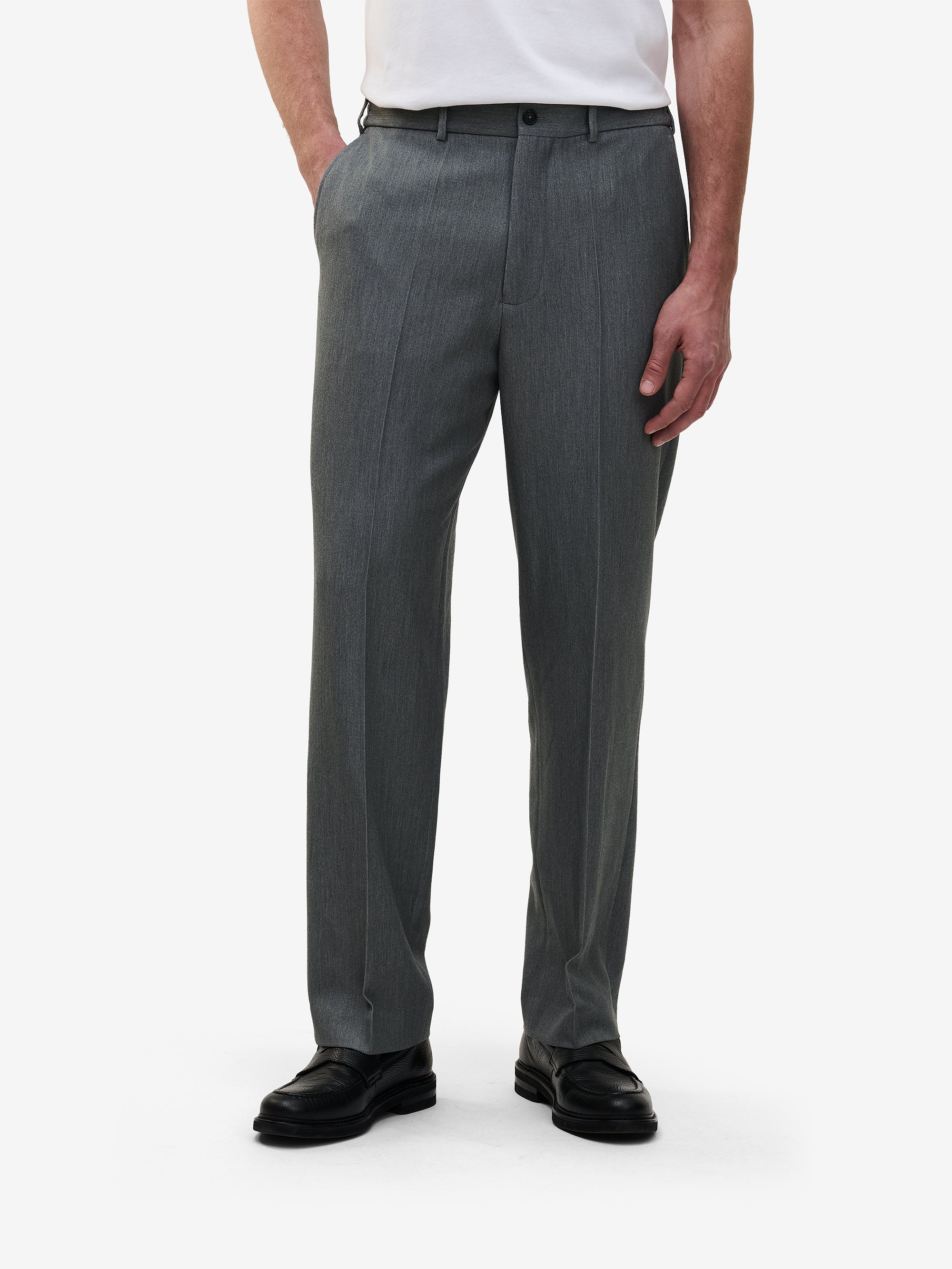 Clifton Mid Grey Heather Relaxed Pants | No Label