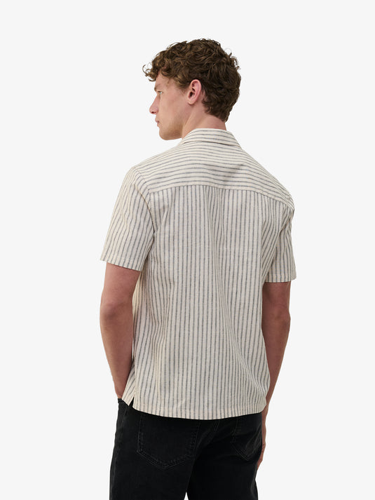 Cliff Stripe Linen Cotton SH01024-GRY