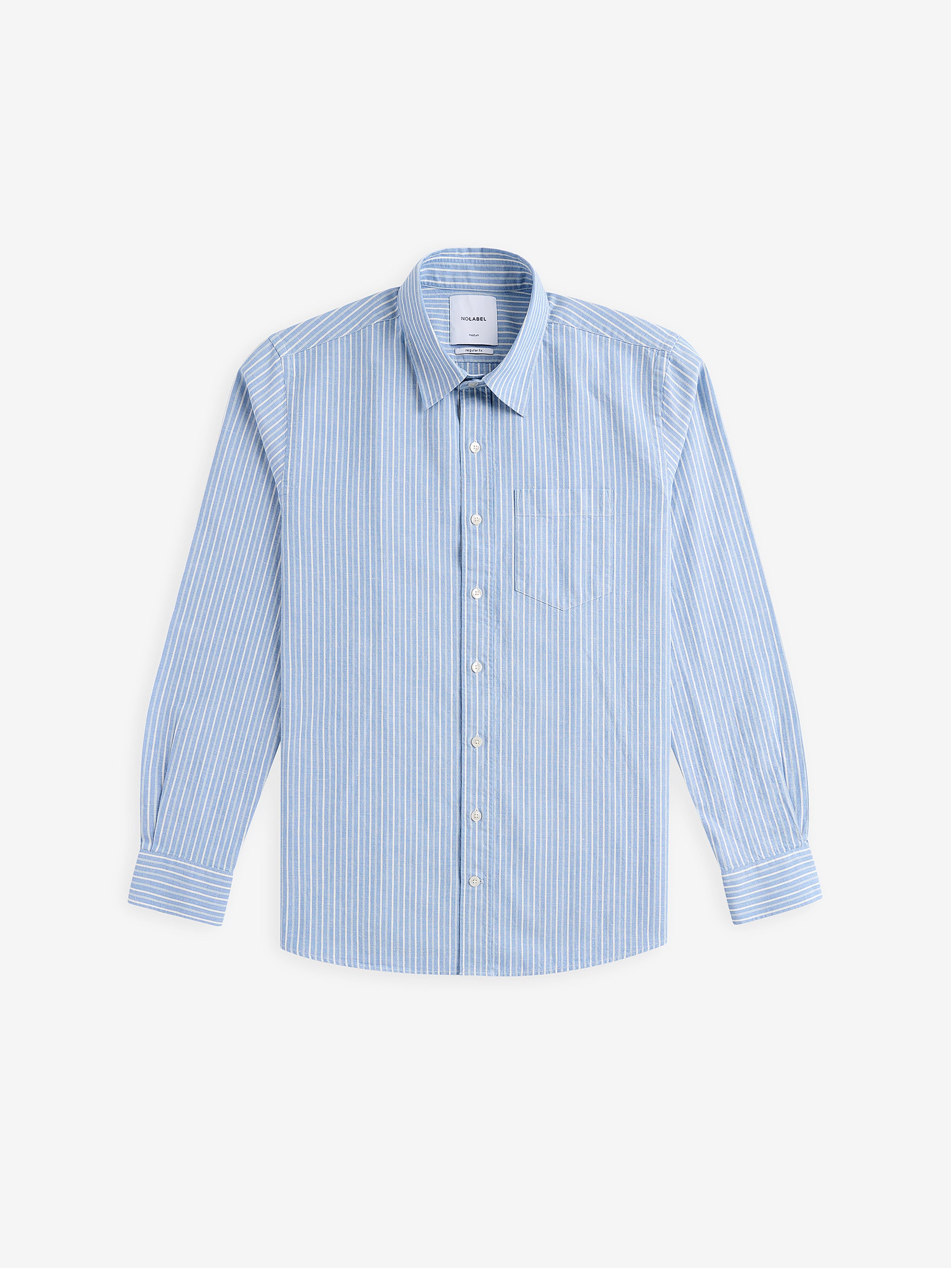 Brookvale katoen-linnen gestreept SH01030-BLU