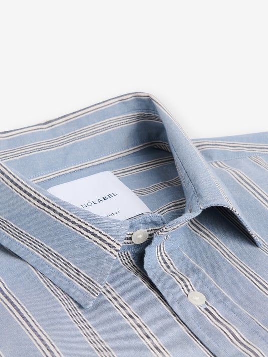 Brookvale Cotton Stripe SH01039-BLU