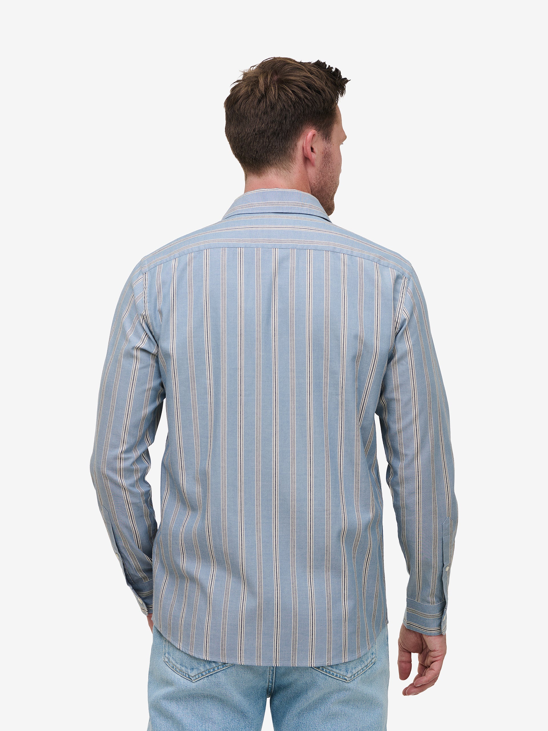 Brookvale Cotton Stripe SH01039-BLU