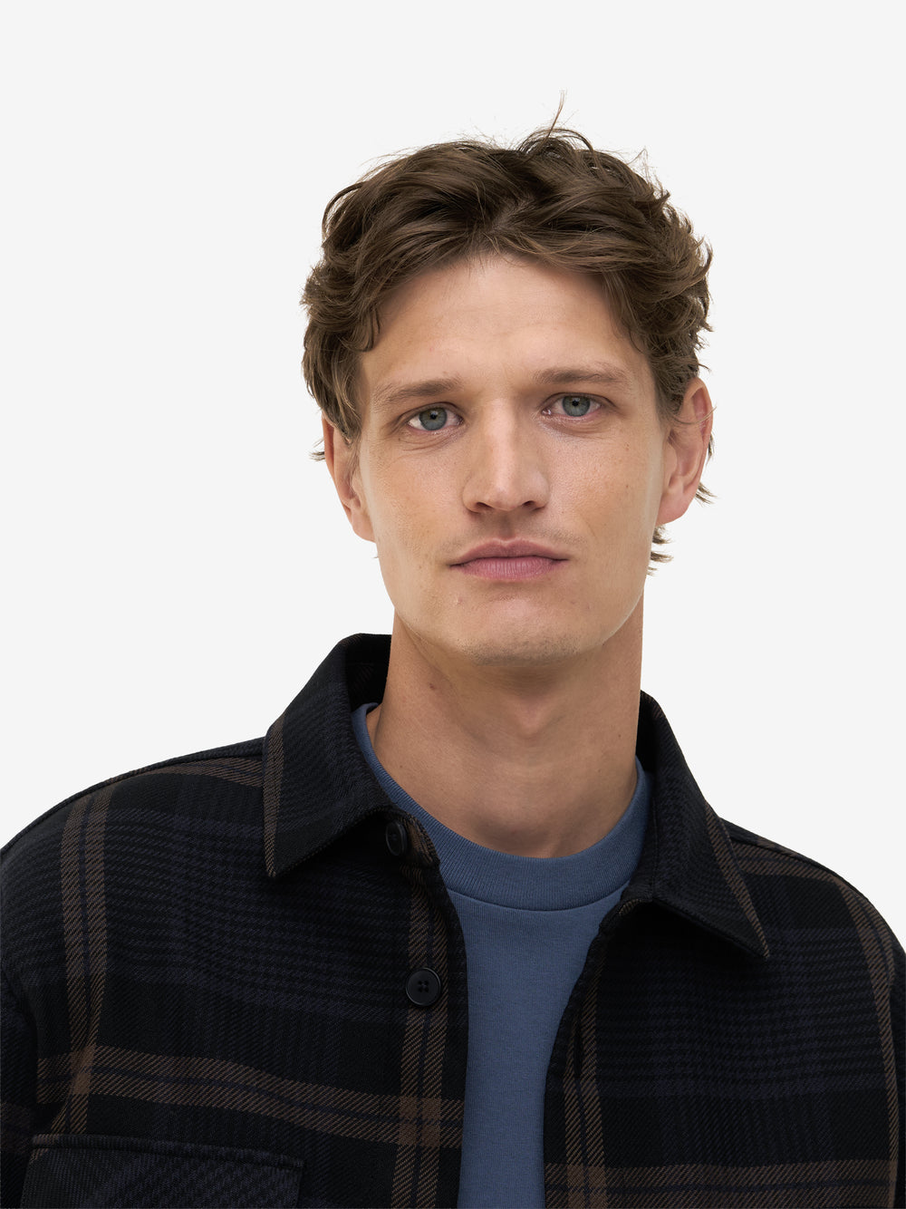 Ohio Brushed Check SH01044-NVY