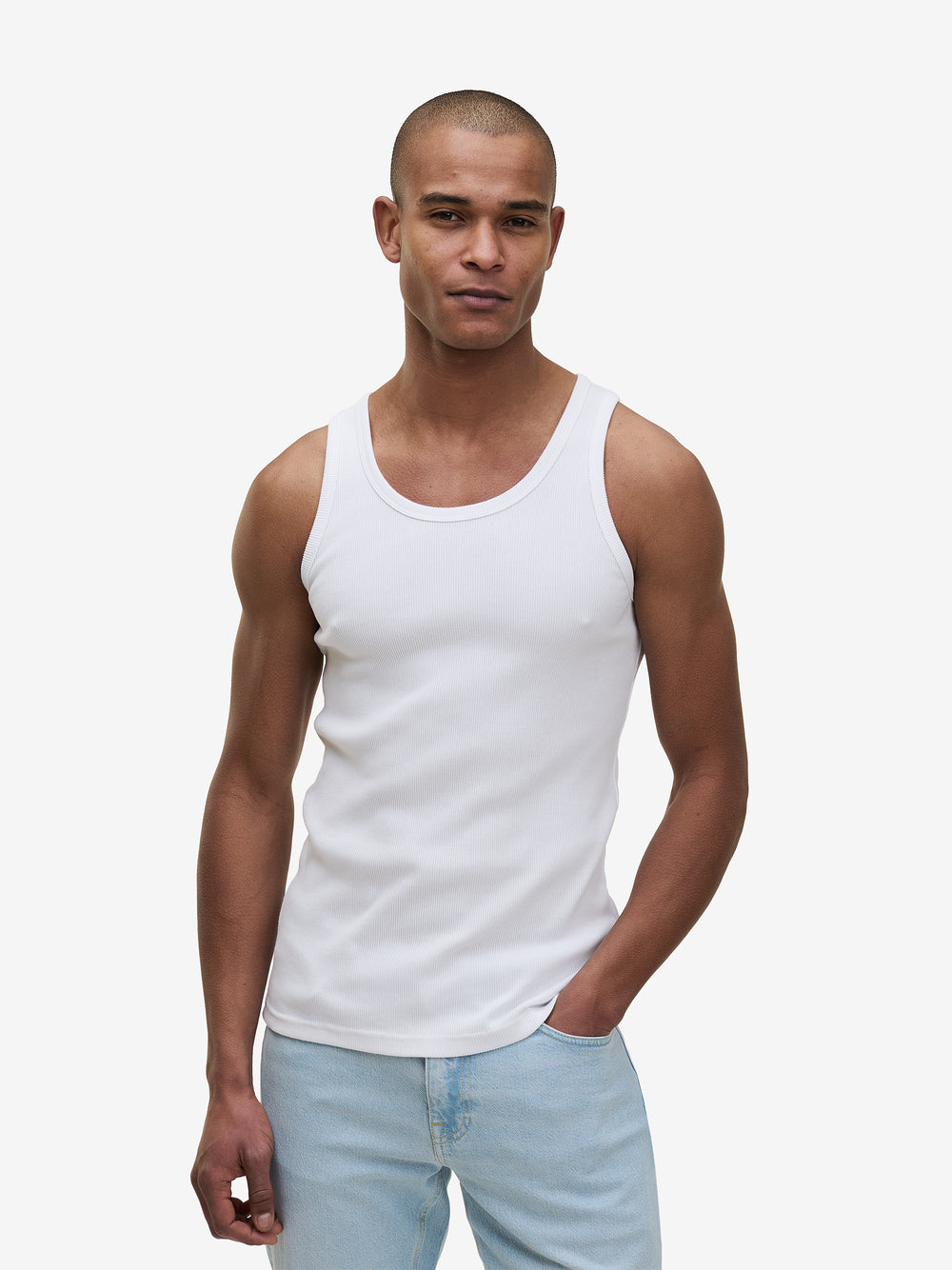 Tank Top Ribbed Cotton TS30026-WHT