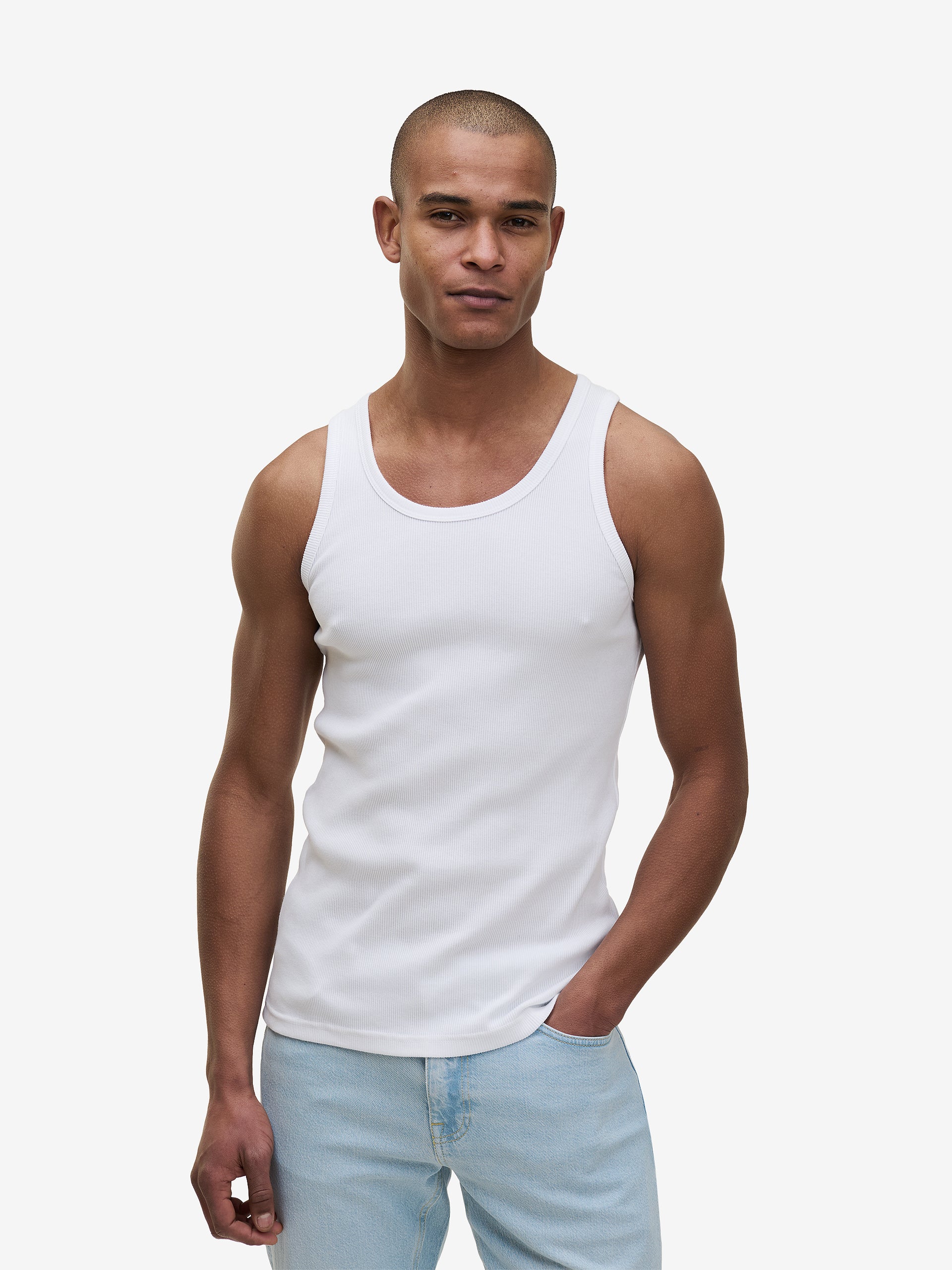 Tank Top Ribbed Cotton TS30026-WHT