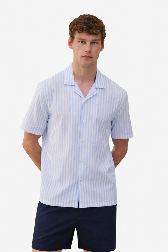 Cliff Stripe Cotton Linen SH01022-BLU