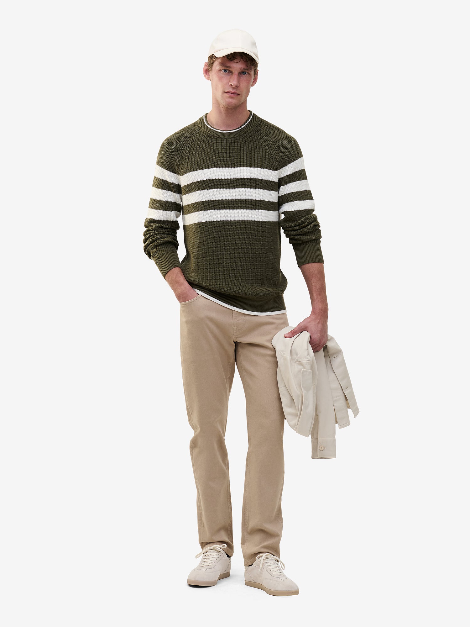 Cotton stripe knit, worn with the Yamane jeans and the Arden overshirt