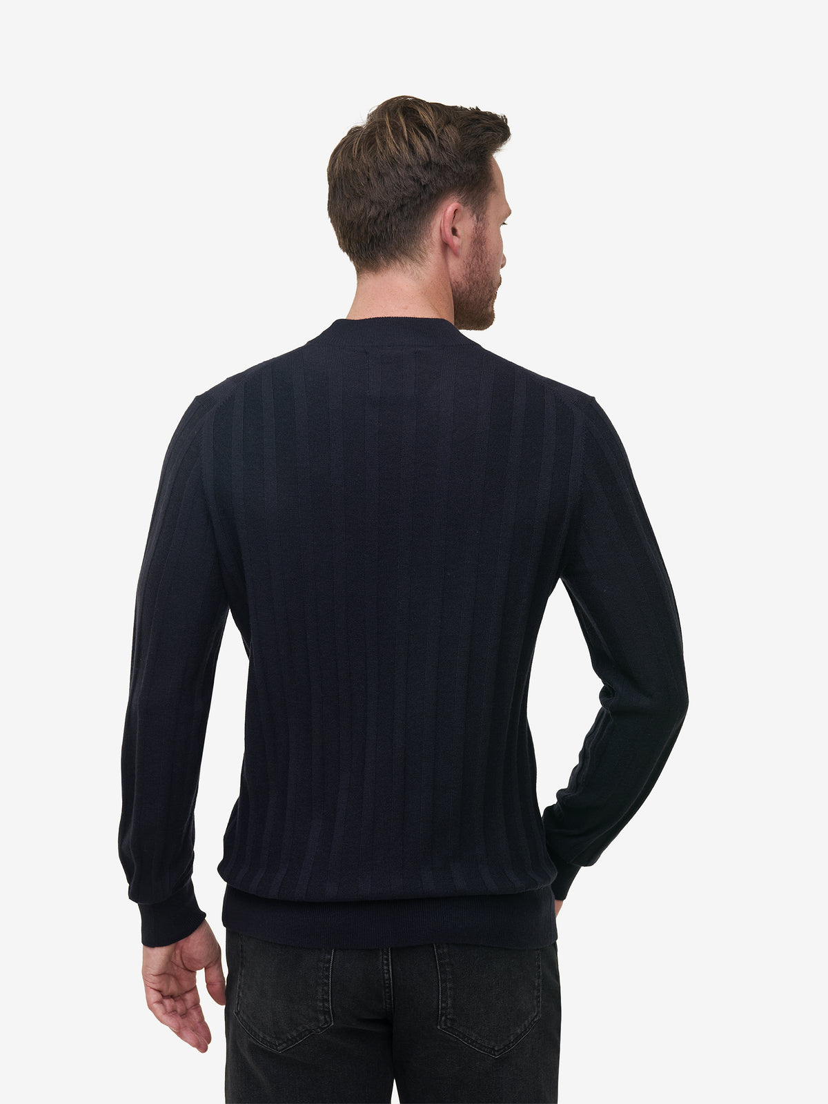 Oliver Rib Merino Modal Blend KW01026-NVY