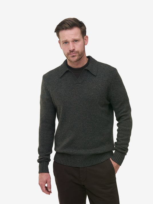Parker LS Wool Blend Flecked KW01033-GHE