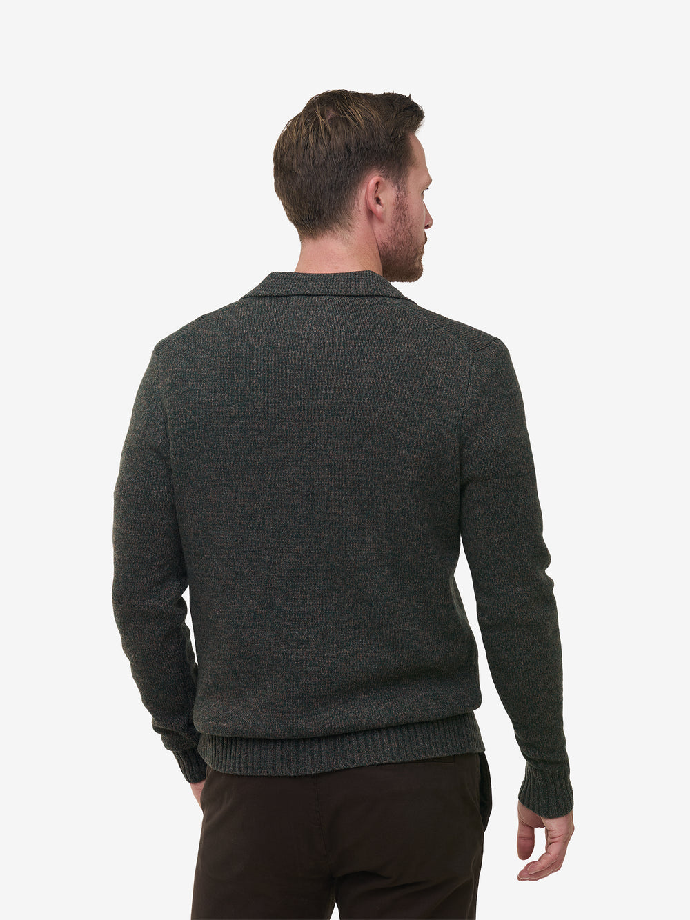 Parker LS Wool Blend Flecked KW01033-GHE
