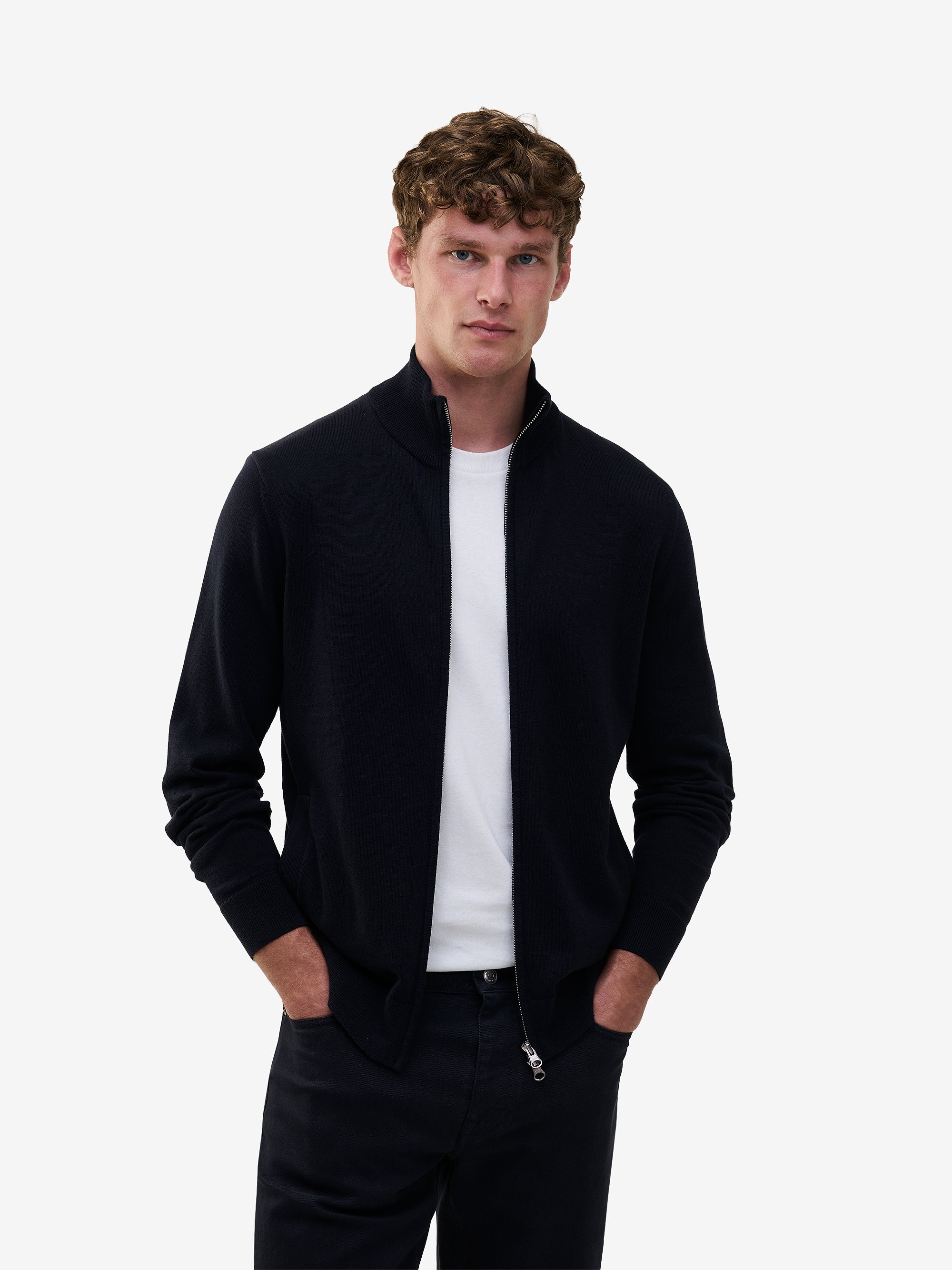 23AW 極美品✨ LOUREN twill no collar jacket Ladson Cotton-Silk Navy Jumper | No Label