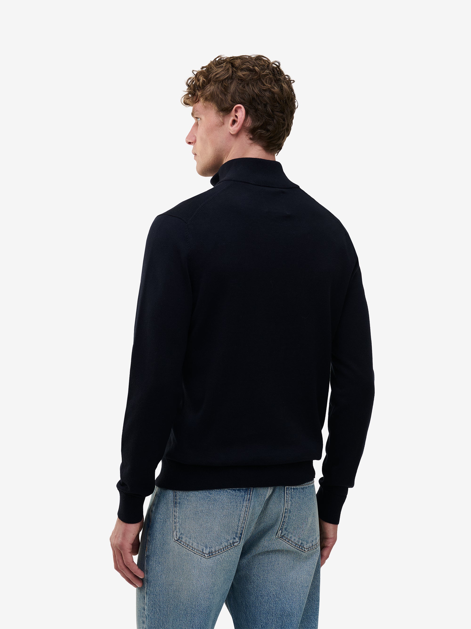 【極美品】マルゴーヴィンテージ ボリュームスリーブ ジップブルゾン ネイビー F Magnus Cotton-Silk Navy Half-Zip | No Label