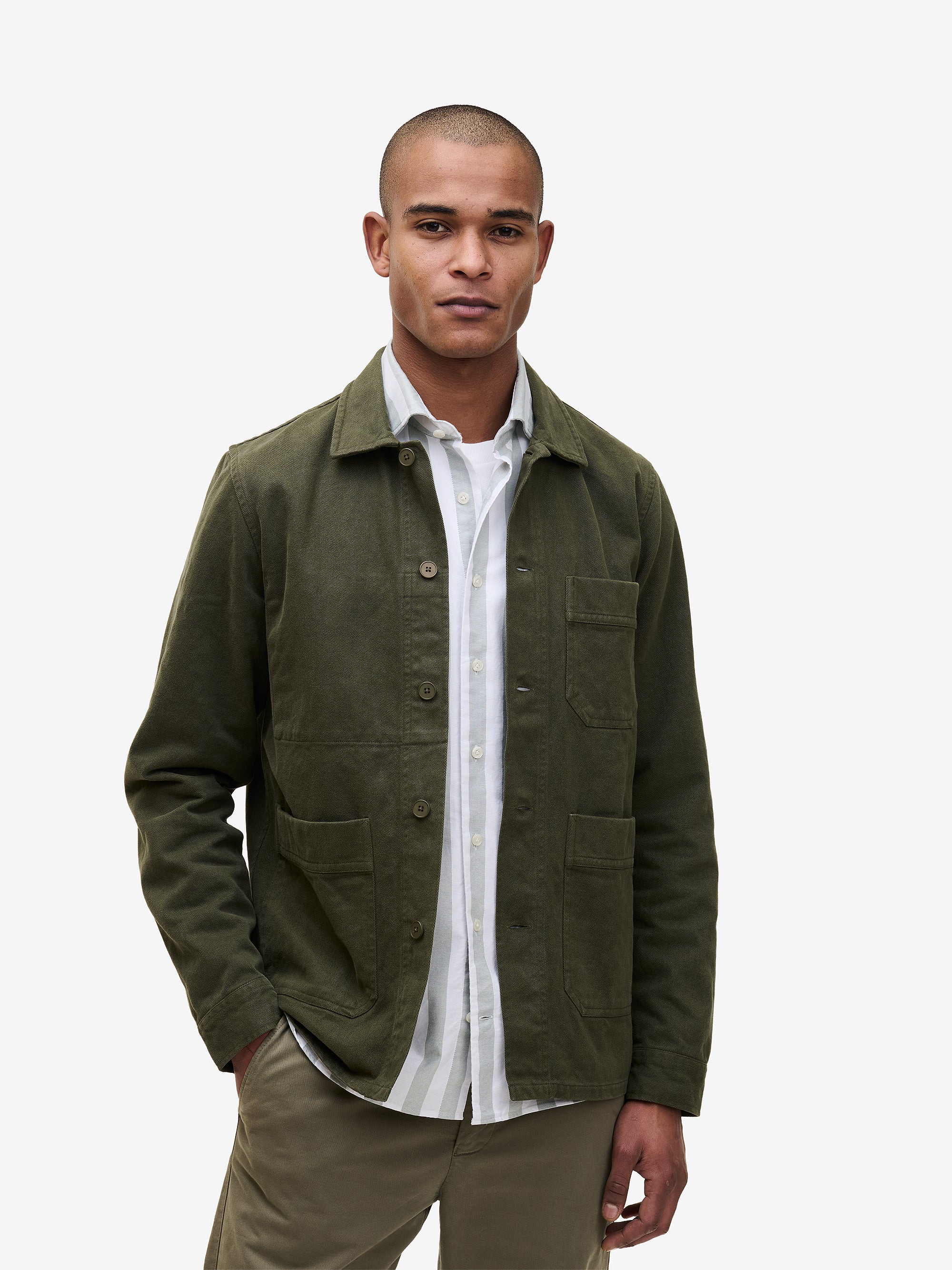 Philly Dark Olive Cotton Worker Jacket | No Label