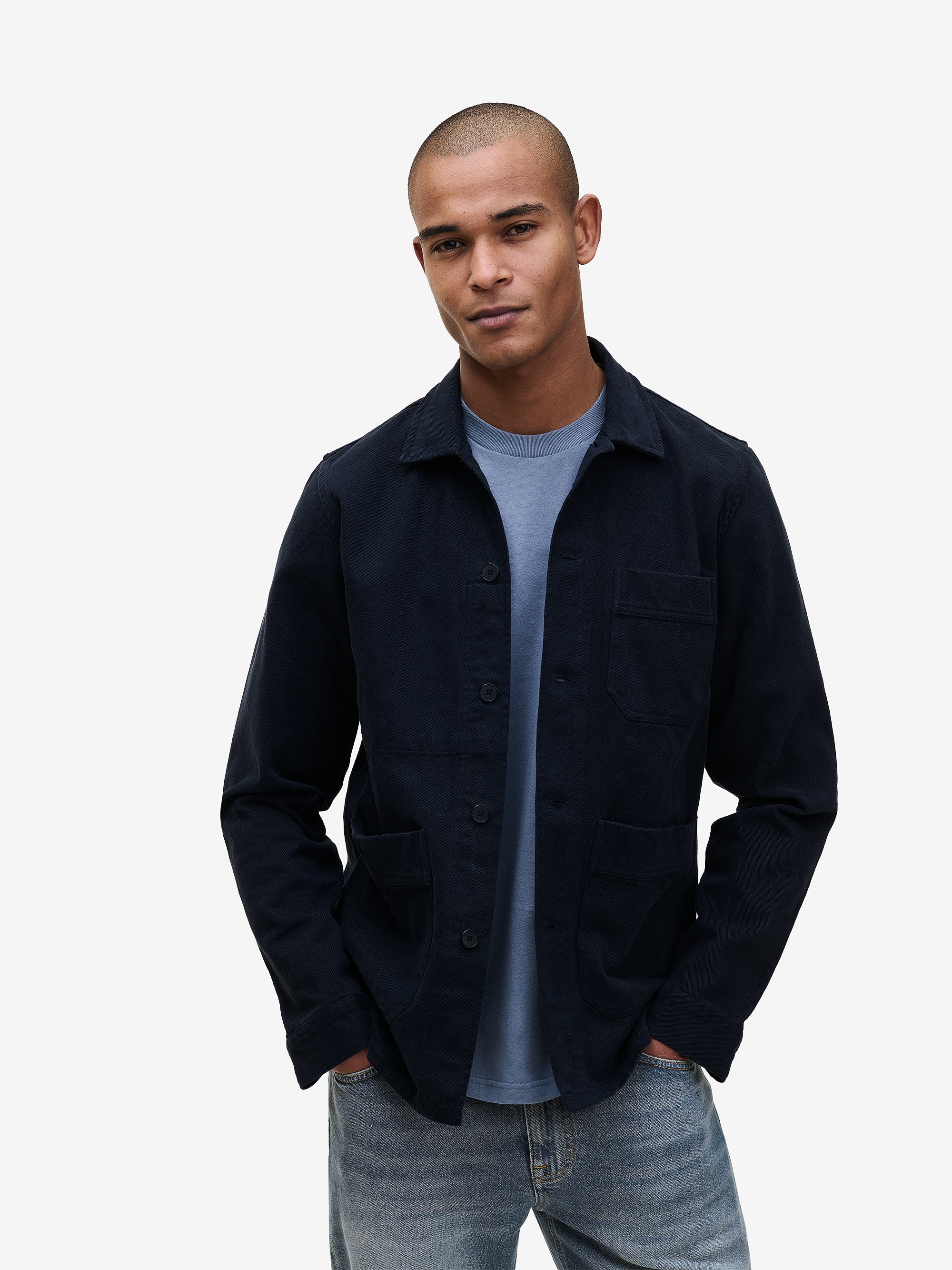 Ernie Palo 23aw No Collar Jacket ネイビー Philly Navy Heavyweight Cotton Worker Jacket | No Label