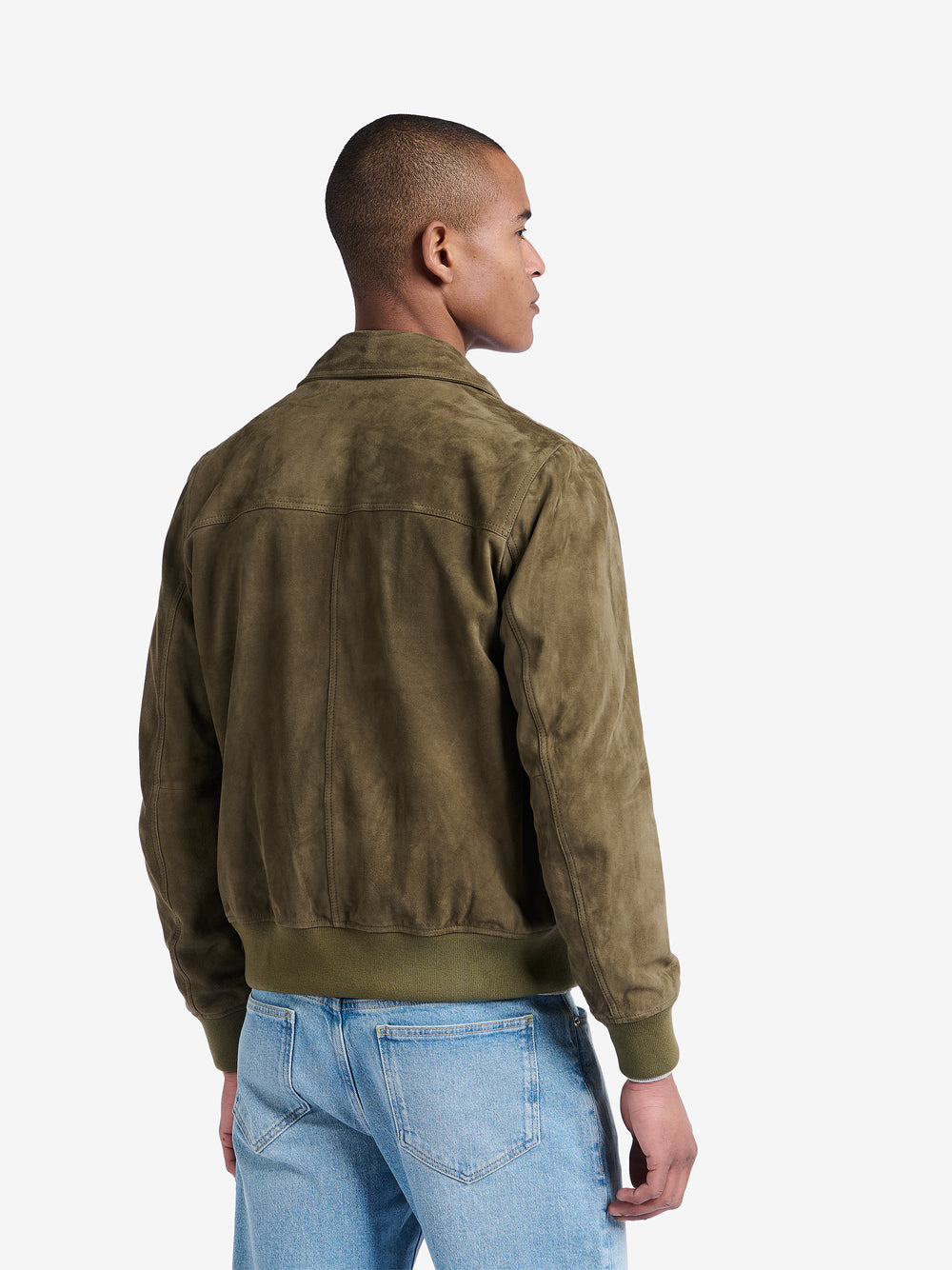 Davis Suede Bomber Jacket OW30058-OLV