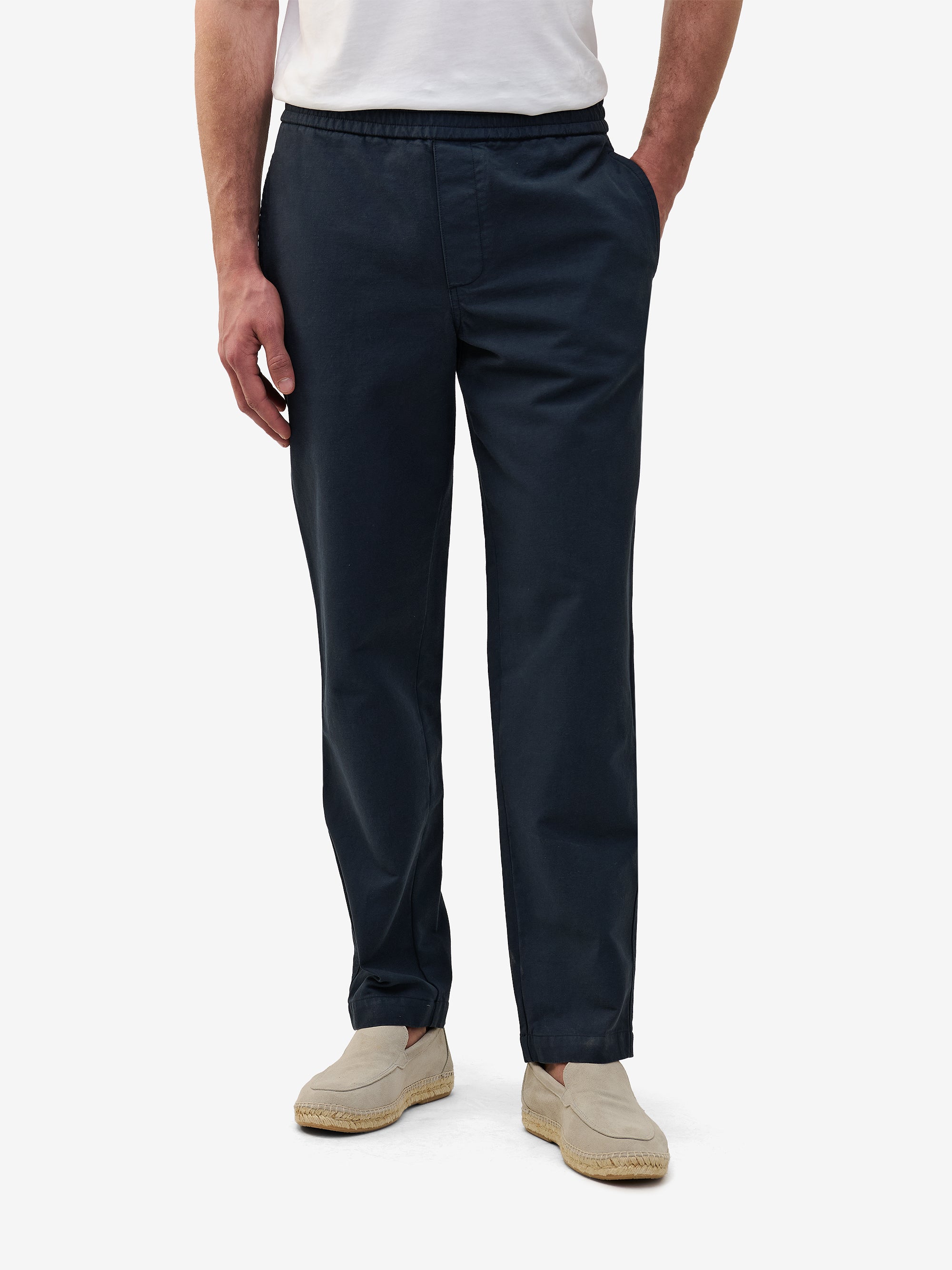 Alex Navy Relaxed Trousers | No Label