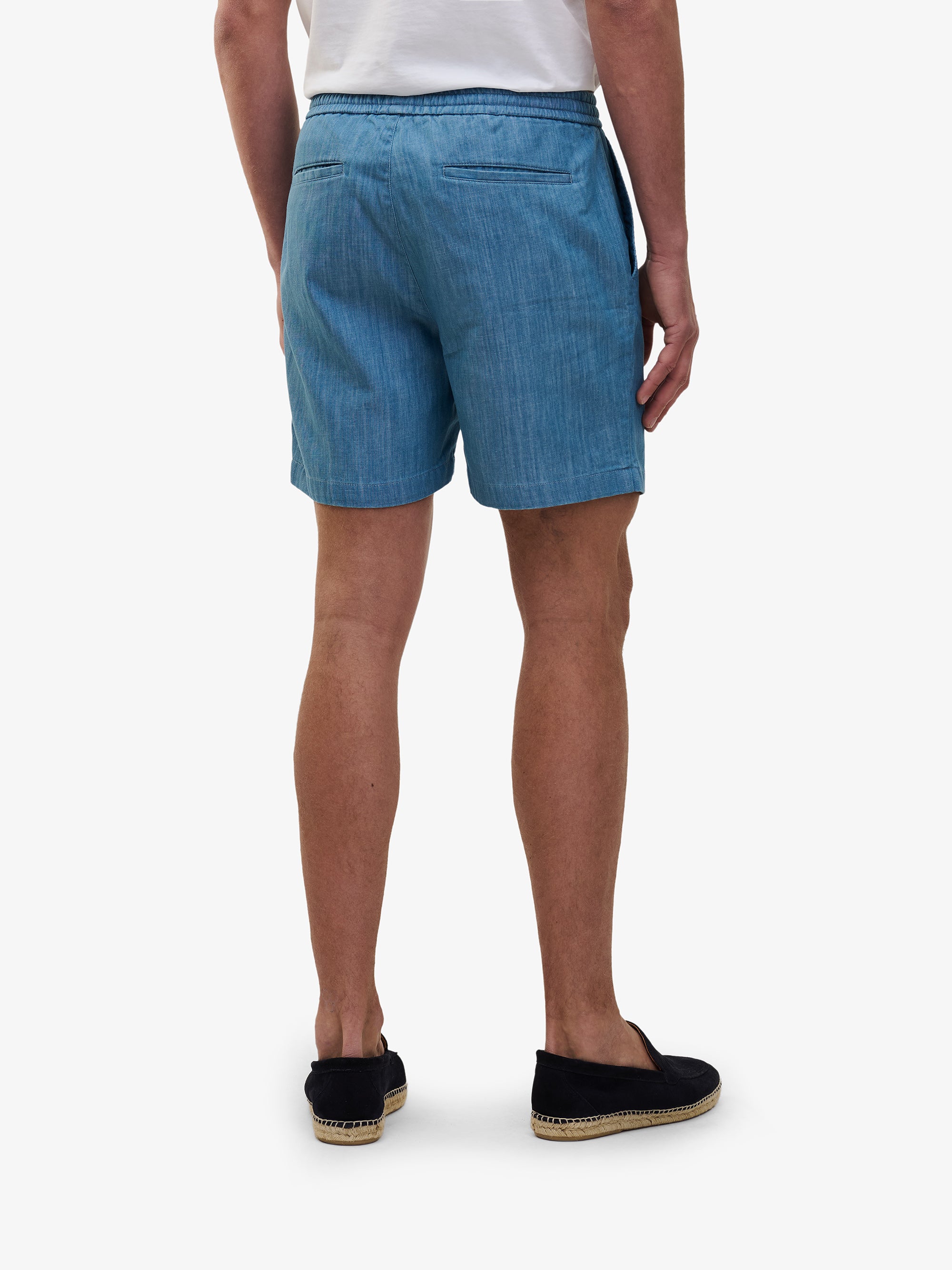 パンツ DESCENDANT THINC SPIN CHAMBRAY SHORTS Breeze Chambray Mid Blue Relaxed Shorts | No Label