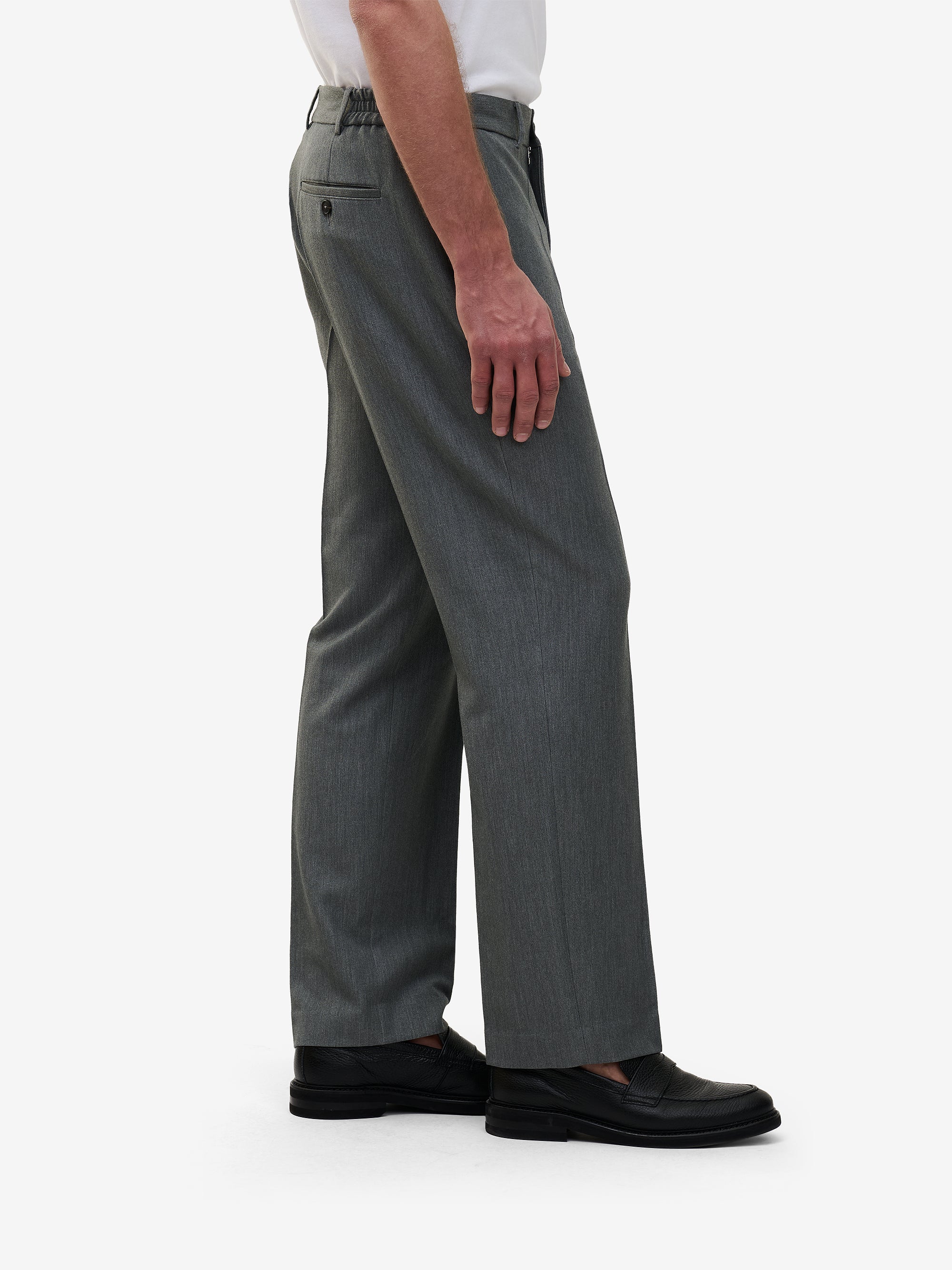 Clifton Mid Grey Heather Relaxed Pants | No Label