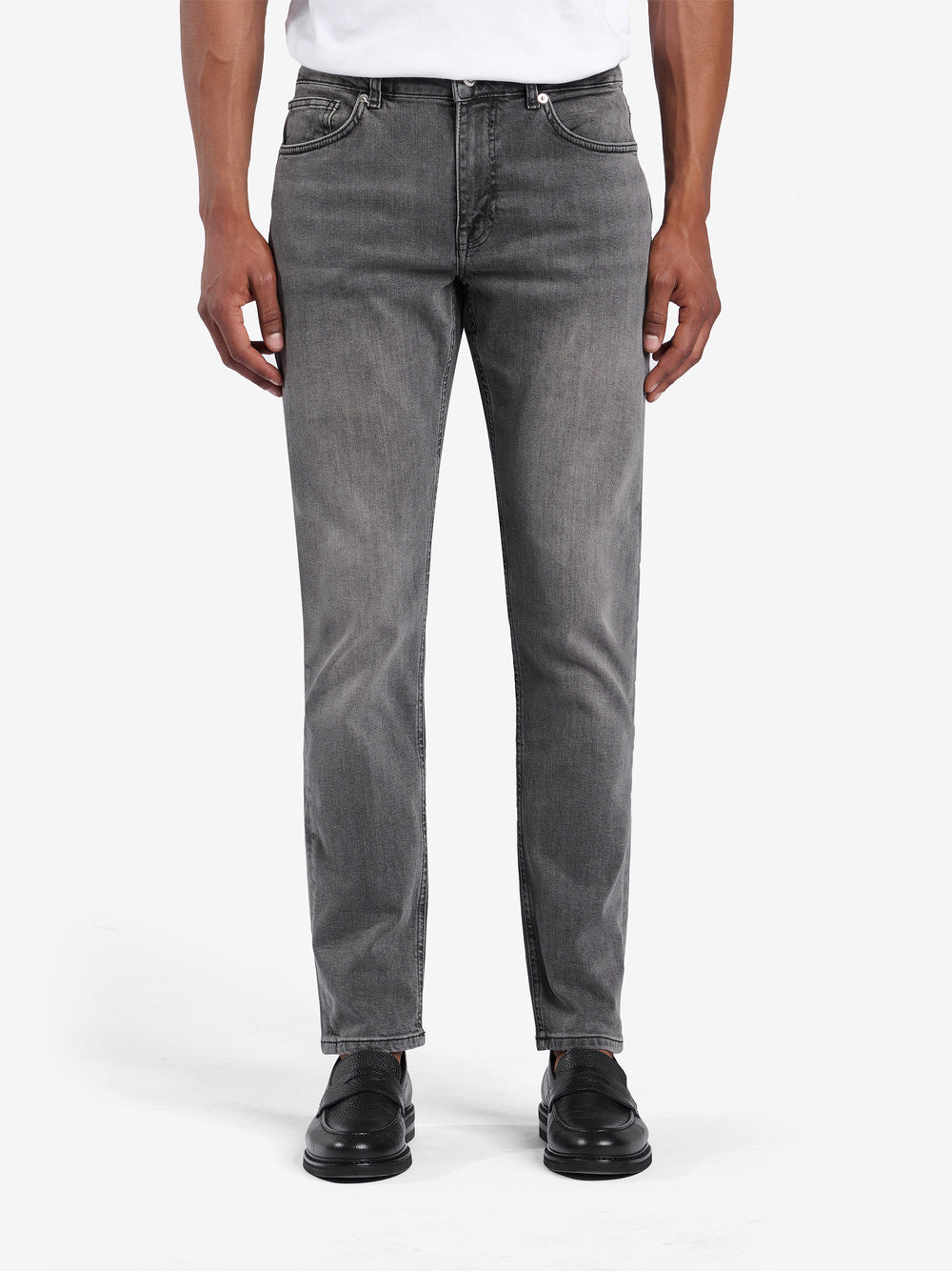 Yamane middelzwaar denim katoen-stretch PA10121-GRY