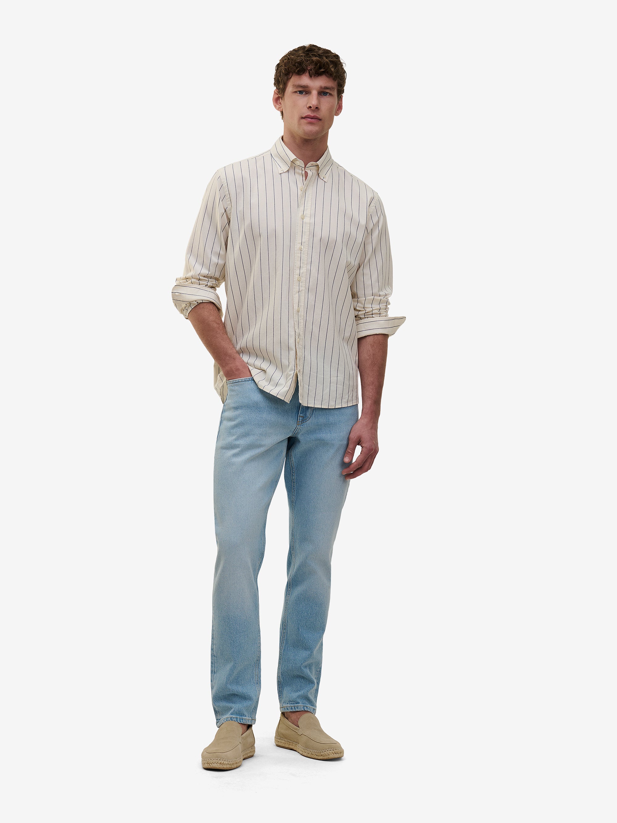 Yamane Light Blue Slim Tapered Jeans | No Label