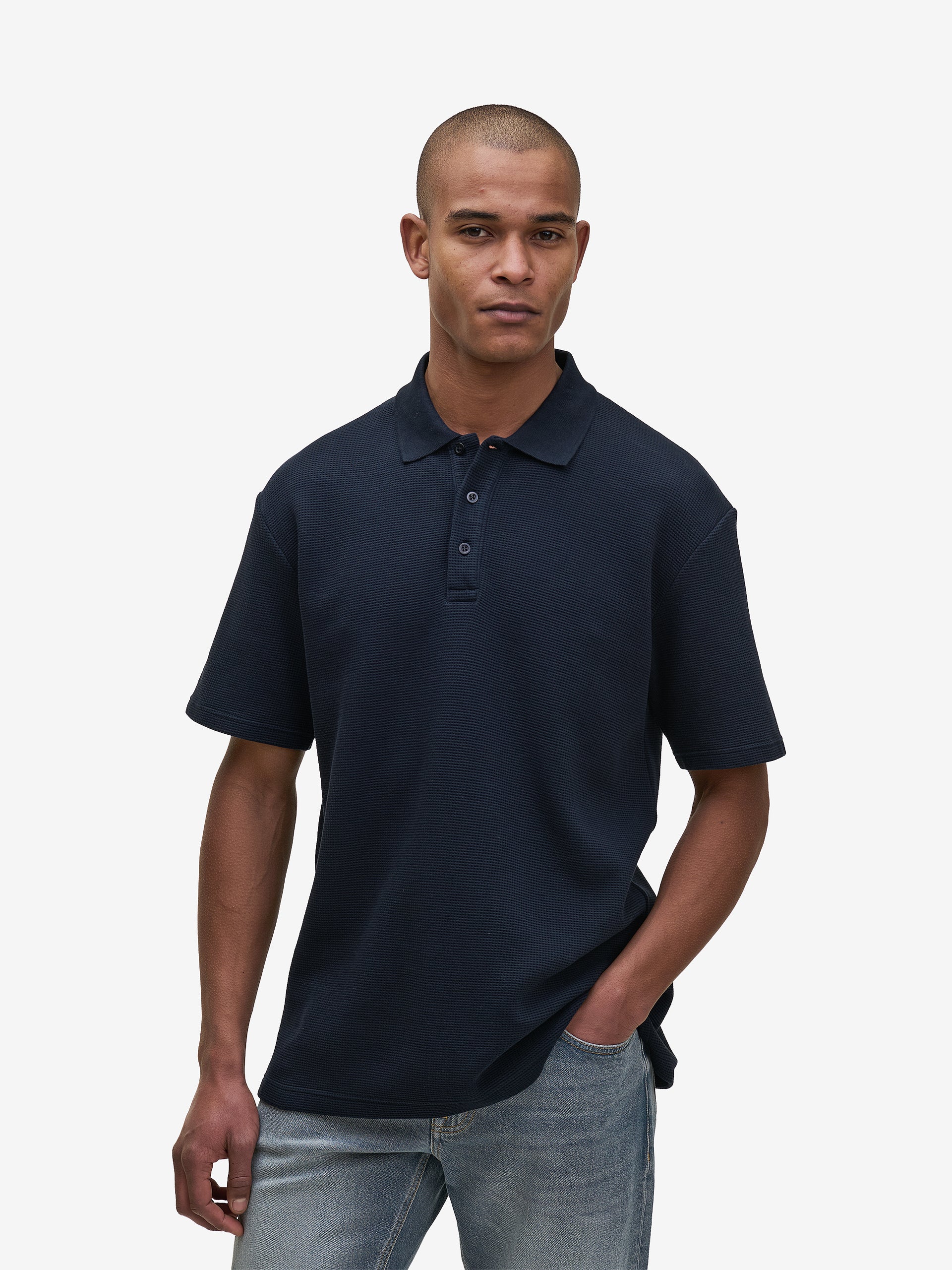 Finn Cotton Waffle PO01034-NVY