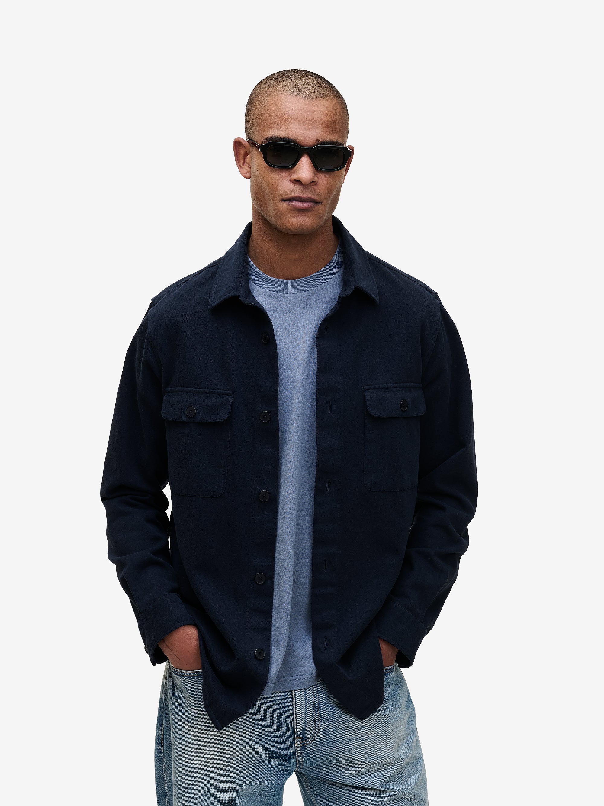 Ohio Navy Heavyweight Cotton Overshirt | No Label