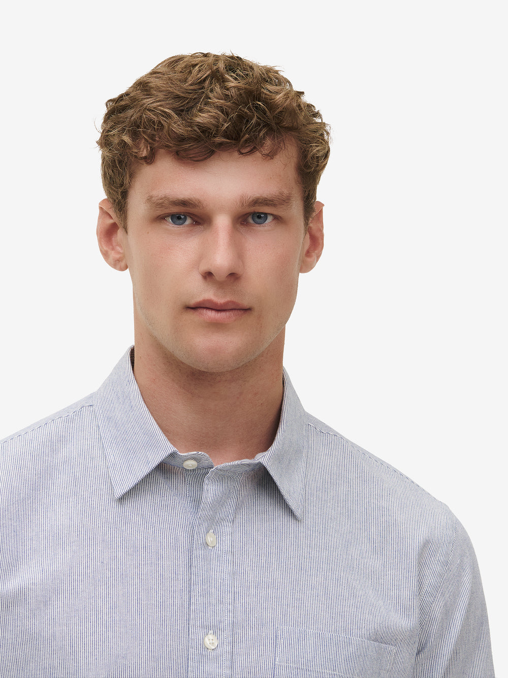 Brookvale Fine Stripe Cotton SH01008-BLU