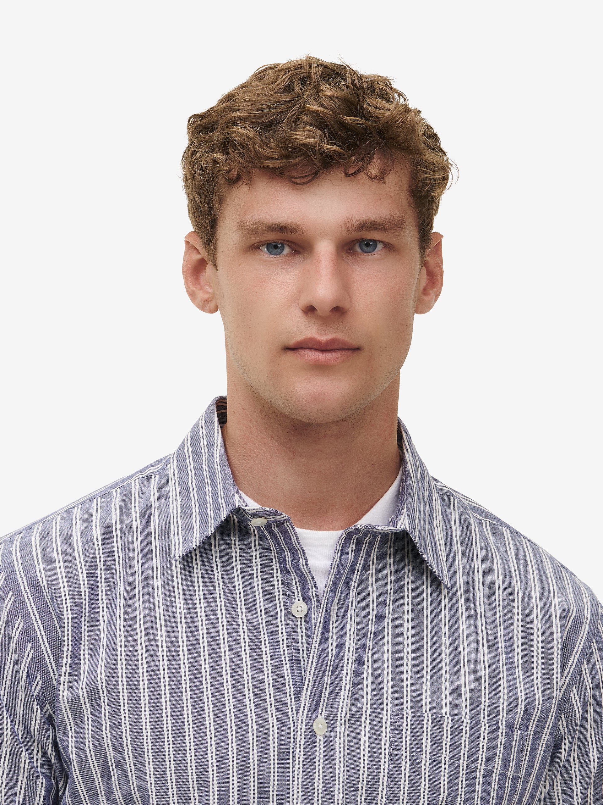 Brookvale Wide Stripe Cotton SH01009-BLU