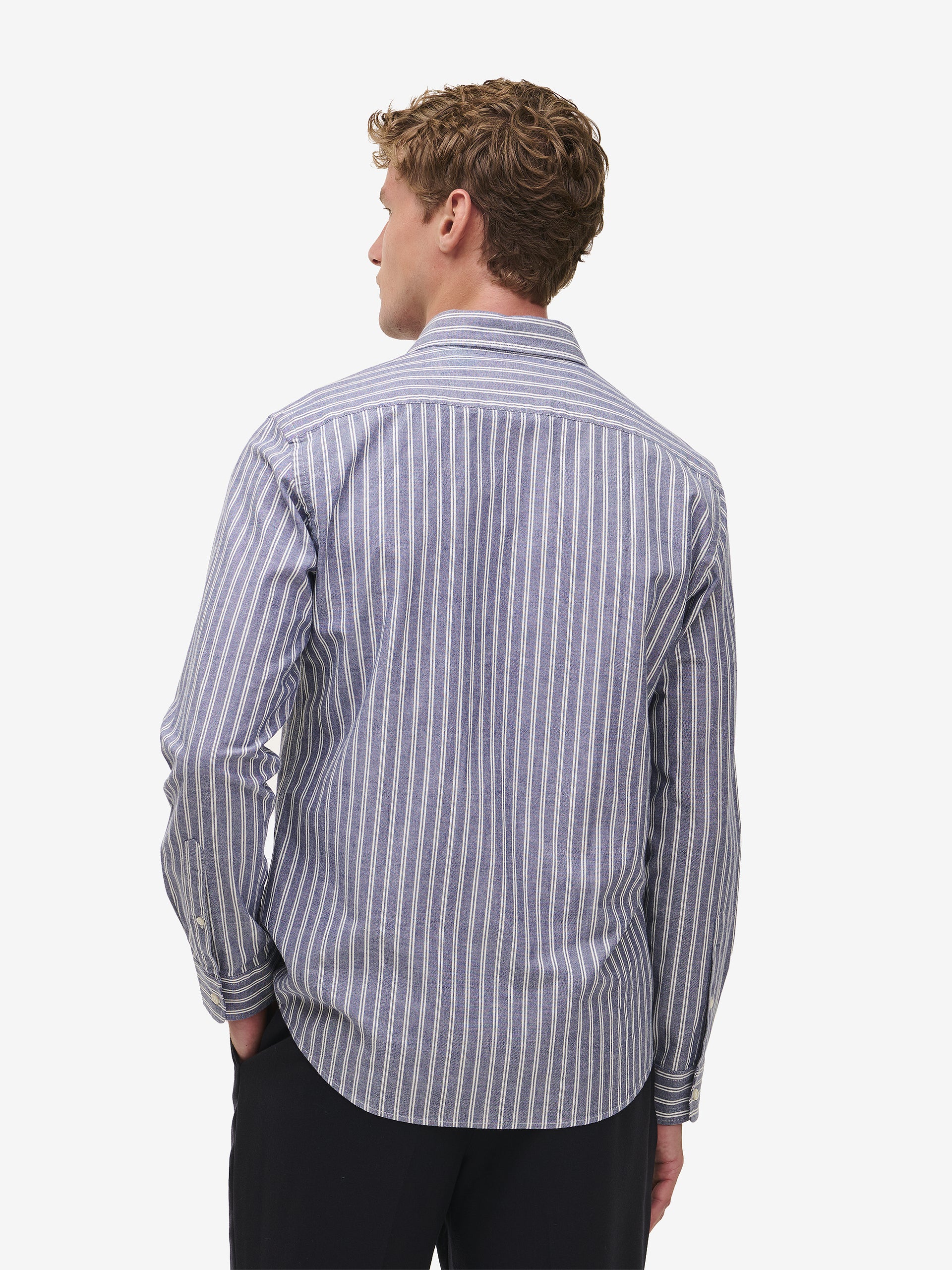 Brookvale Wide Stripe Cotton SH01009-BLU