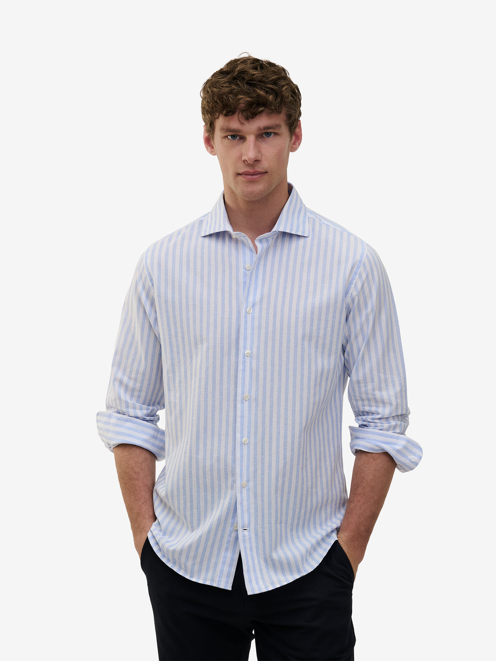 Specialist Stripe Cotton Linen SH01018-BLU