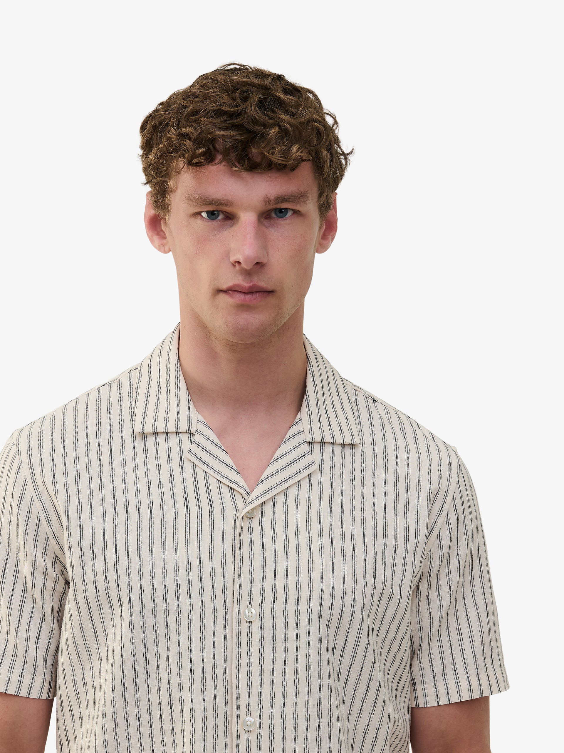 Cliff Stripe Linen Cotton SH01024-GRY