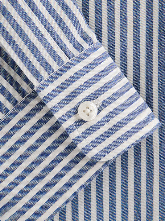Brookvale Small Stripe Cotton SH01038-BLU