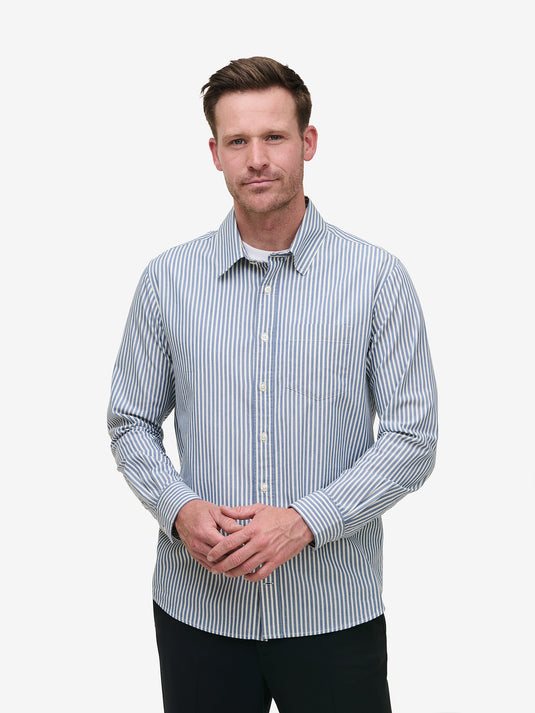 Brookvale Small Stripe Cotton SH01038-BLU