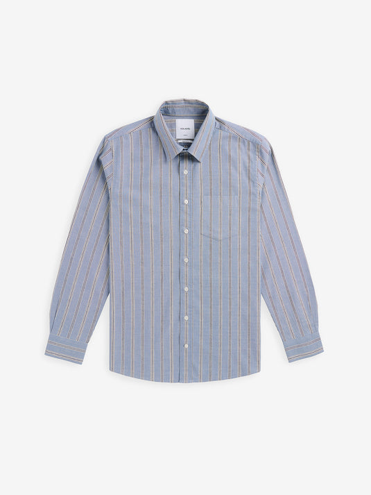 Brookvale Cotton Stripe SH01039-BLU