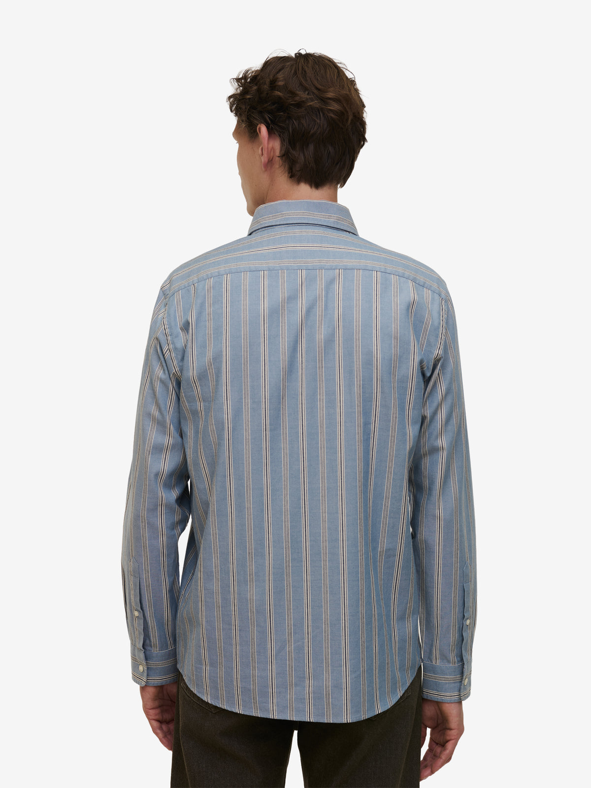 Brookvale Cotton Stripe SH01039-BLU