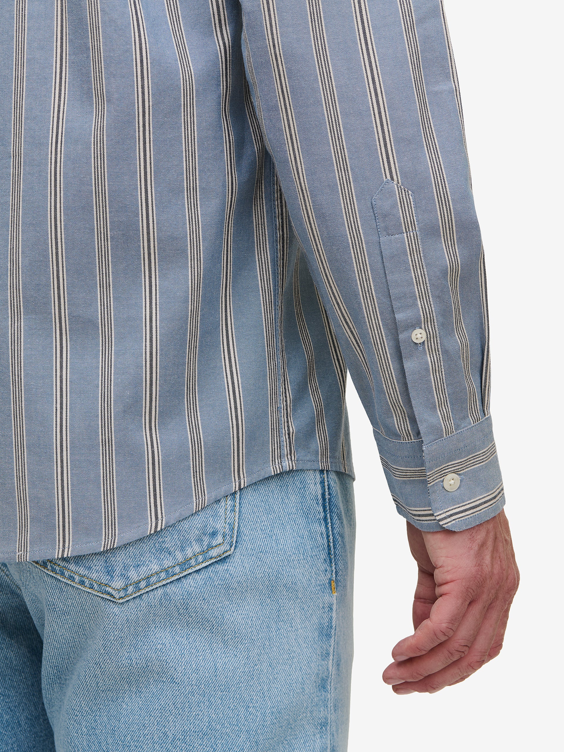 Brookvale Cotton Stripe SH01039-BLU