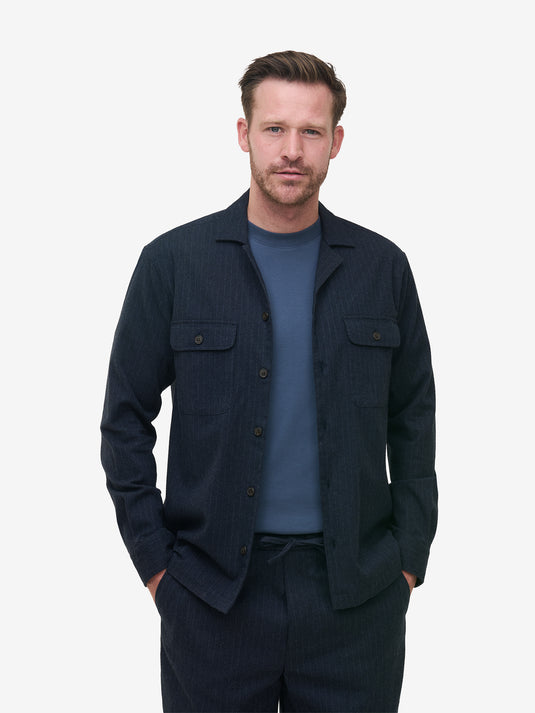 Jason Cotton Stripe Stretch SH01042-BLU