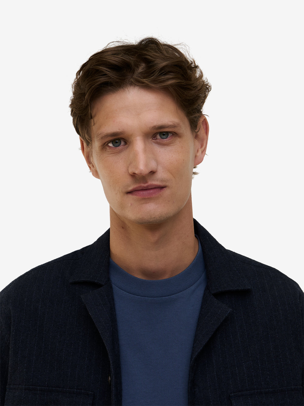 Jason Cotton Stripe Stretch SH01042-BLU