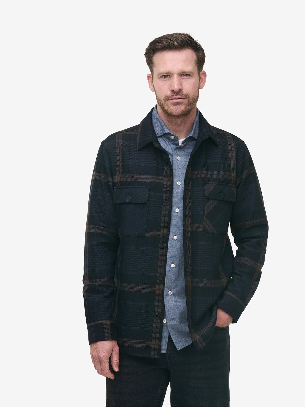 Ohio Brushed Check SH01044-NVY
