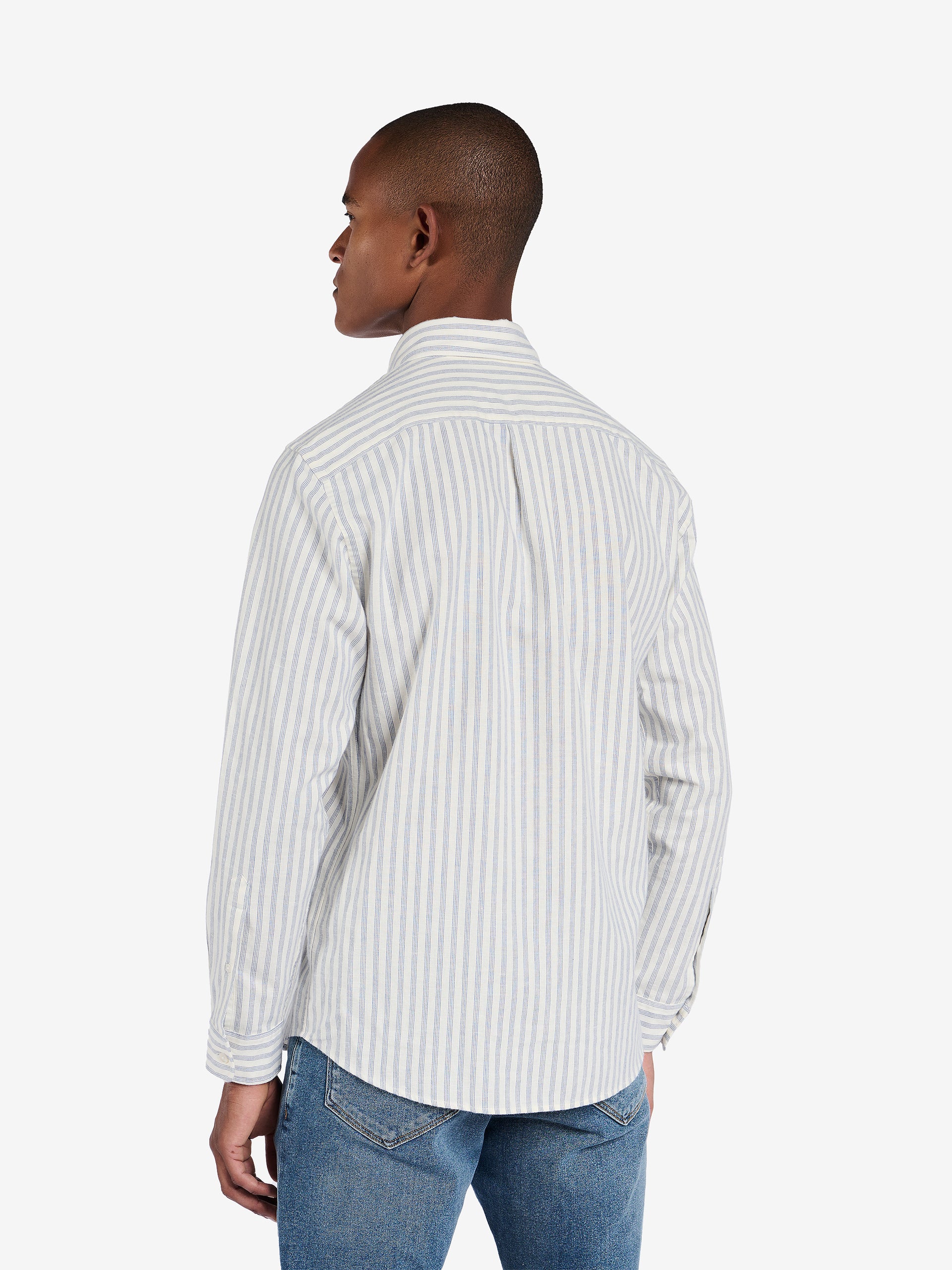 Maytown Brushed Striped Cotton-Linen SH20236-NVY