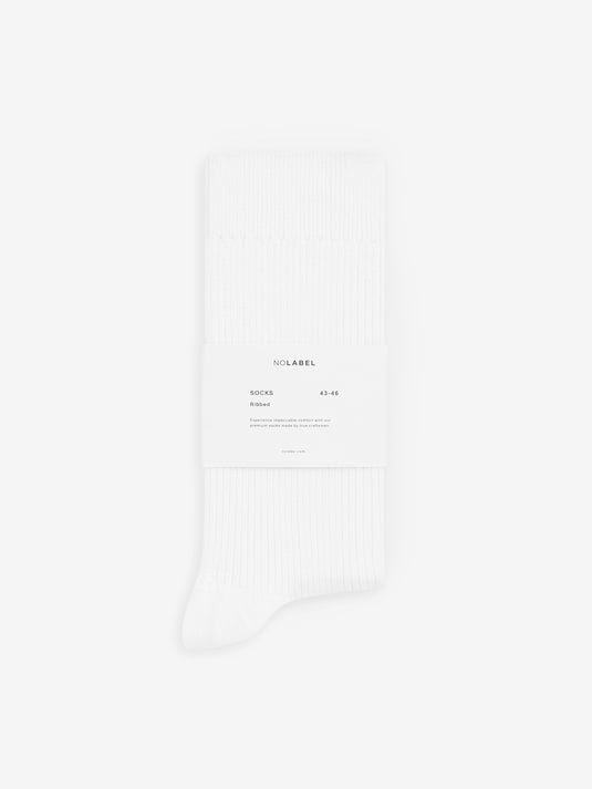 Ribbed Socks Cotton Blend SO20012-WHT