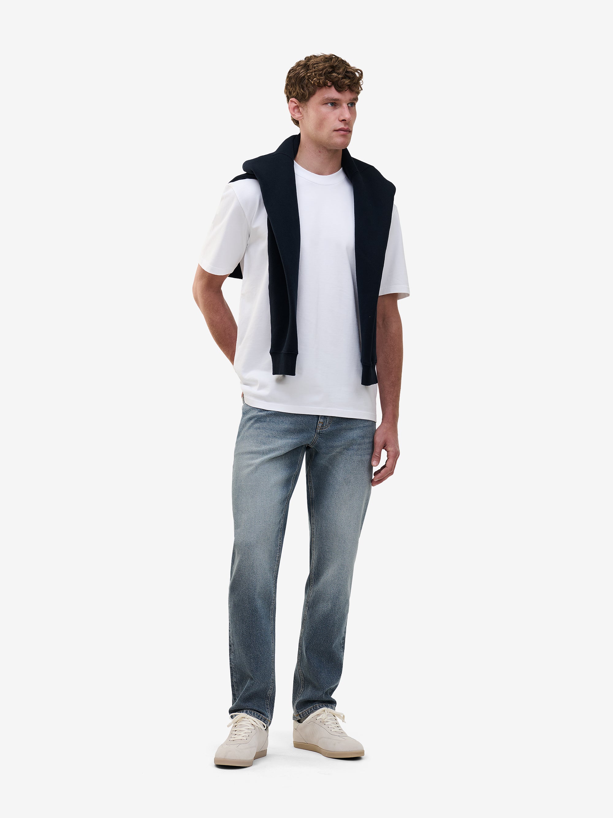 Yamane Dark Blue Slim Tapered Jeans | No Label