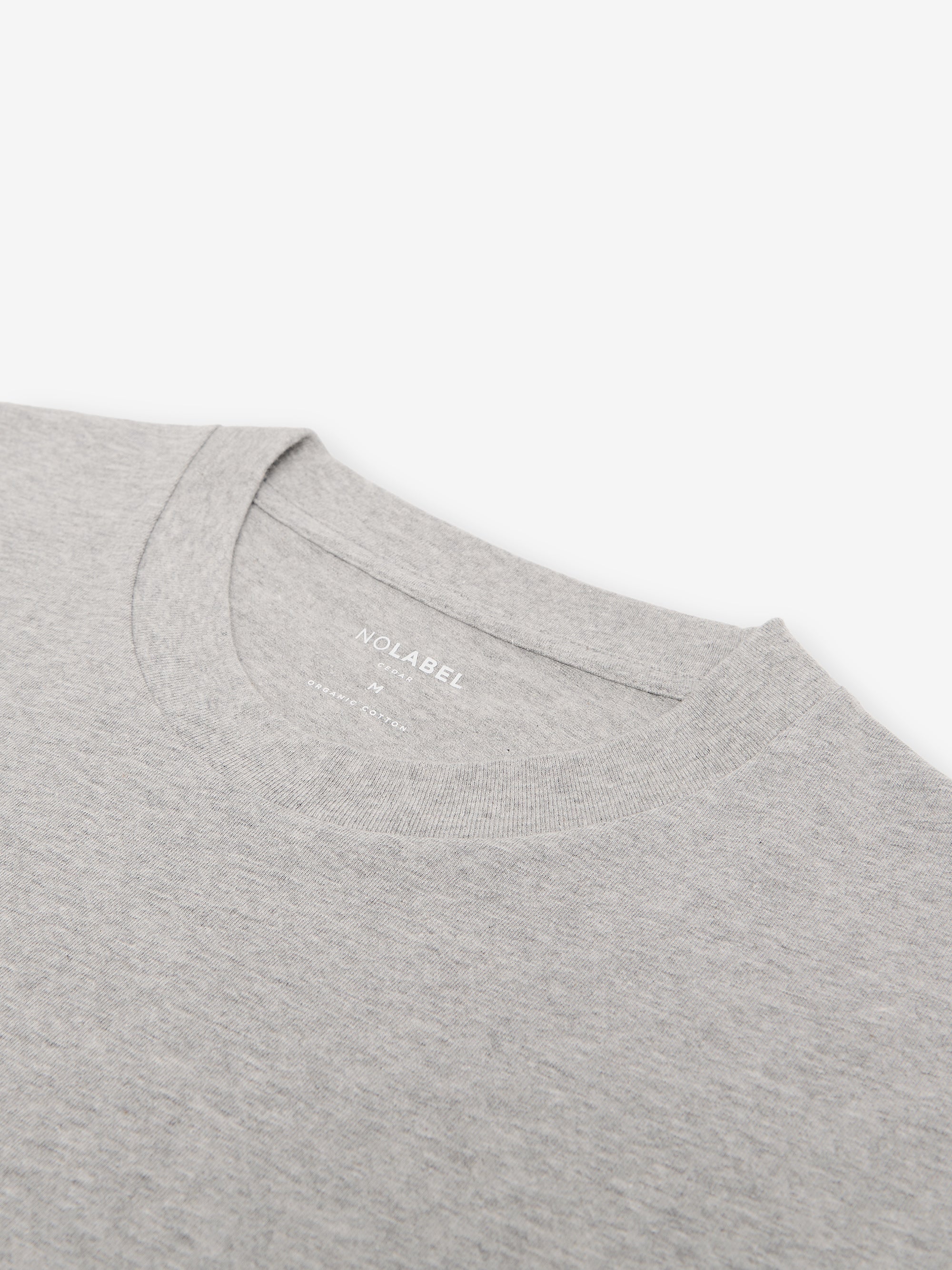 Cedar Light Grey Heather Cotton T-Shirt | No Label